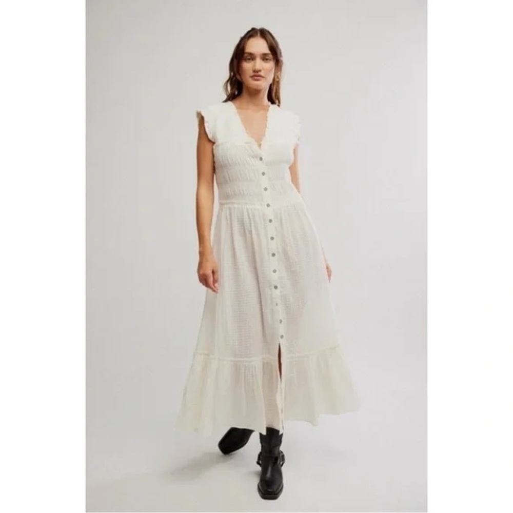 NWT Free People Ethereal Cottage Desert Dazed Midi Dress Boho Sz M - Picture 5 of 13